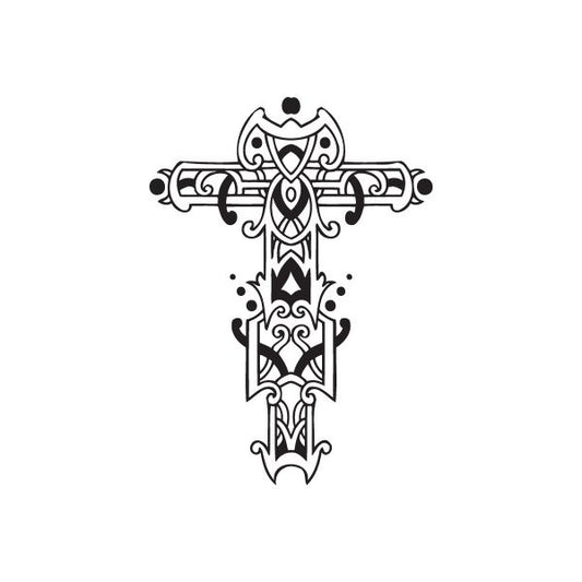 Image of Elaborate Tribal Cross Decal