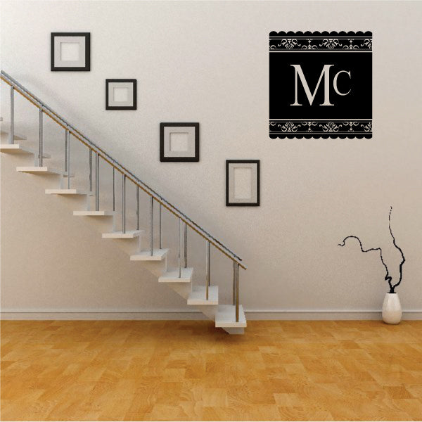 Image of Elegant Banner Monogram Decal