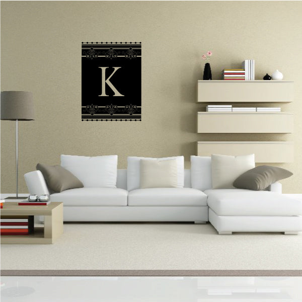 Image of Elegant Banner Monogram Decal