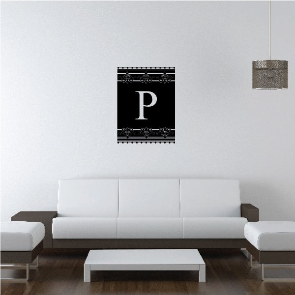 Image of Elegant Banner Monogram Decal