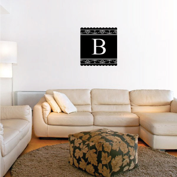 Image of Elegant Banner Monogram Decal