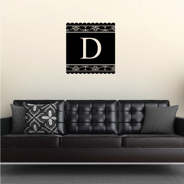 Image of Elegant Banner Monogram Decal