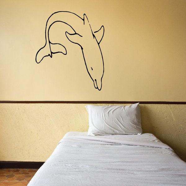 Image of Elegant Diving Over Dolphin Decal