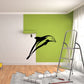 Dolphin jumping wall decal with black and lime green silhouette