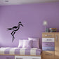 Black heron wall decal with detailed silhouette