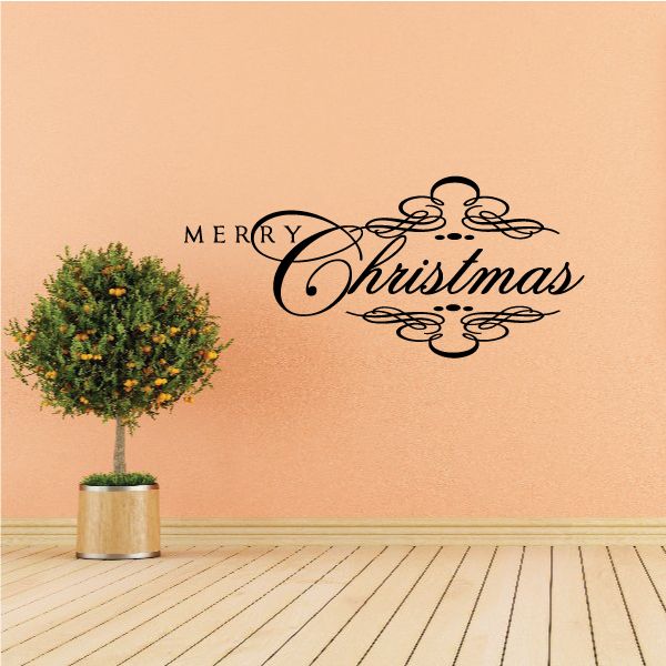 Image of Elegant Merry Christmas Quote Decal