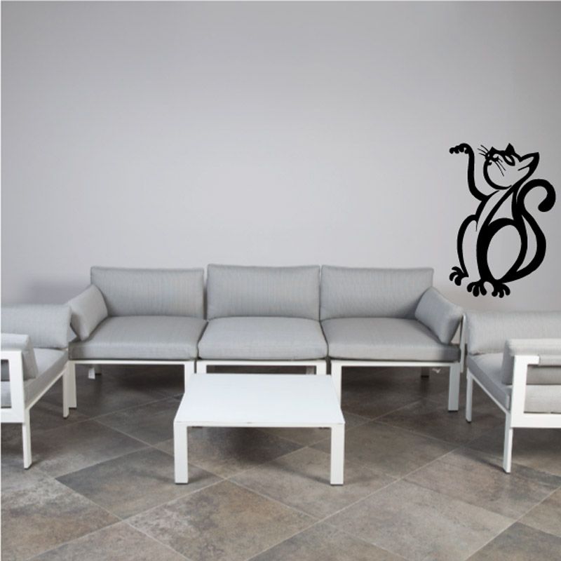 Image of Elegant Pawing Cat Decal