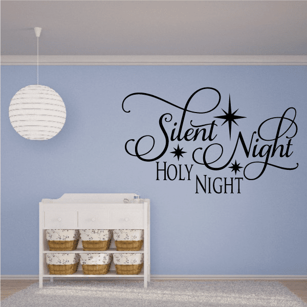 Image of Elegant Silent Night Quote Decal