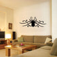 Spider wall decal with spread legs, dark silhouette and web-like accents