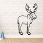Standing moose decal with white body and black outline