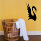 Black swan silhouette wall decal with elegant raised wing shape