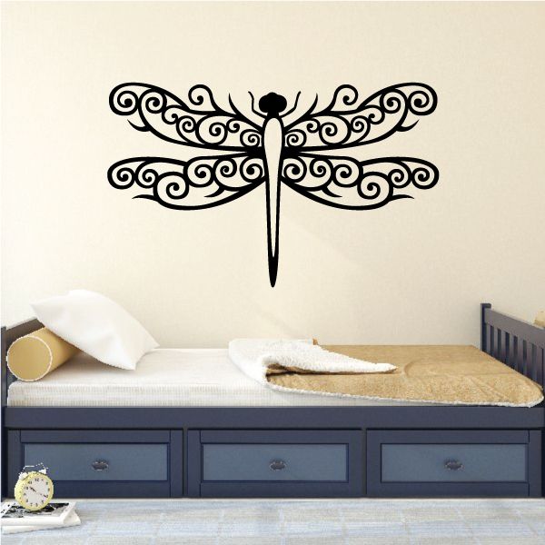 Image of Elegant Swirl Dragonfly Decal