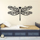 Black ornate swirl dragonfly wall decal