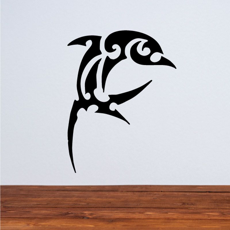 Image of Elegant Tribal Fin Dolphin Decal