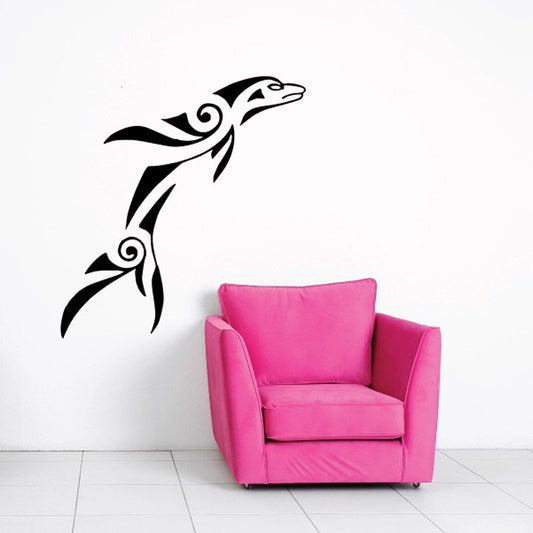 Image of Elegant Tribal Leaping Dolphin Decal