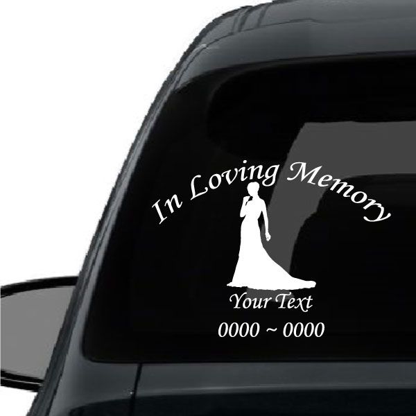 Image of Elegant Woman Custom In Loving Memory Decal