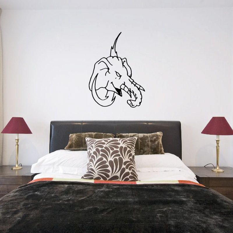 Image of Elephant and Jagged Letter Decal