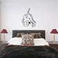Elephant and jagged letter wall decal, black outline