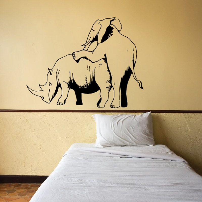 Image of Elephant and Rhino Decal