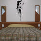 Elephant and spine wall decal with black elephant and spine skeleton silhouette