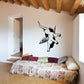Flying elephant with wings wall decal, black silhouette with fine line details