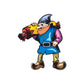 Elf cartoon sticker holding yellow candy