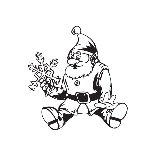 Image of Elf Holding Snowflake Decal