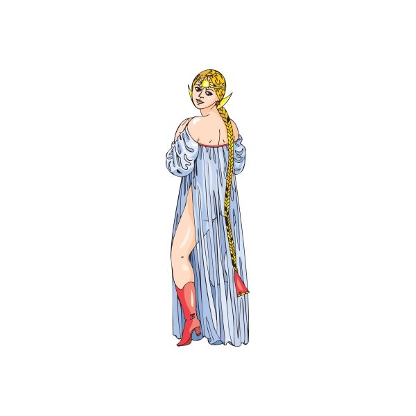 Image of Elf in Nightgown Sticker