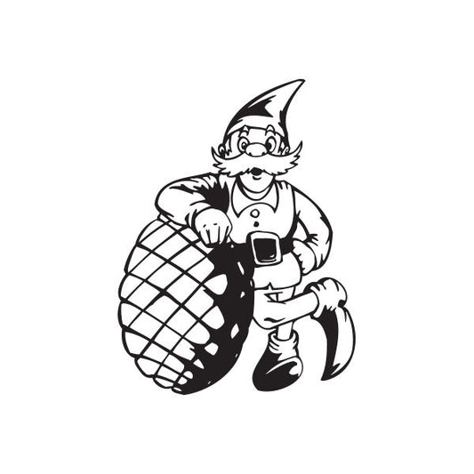 Image of Elf Leaning on Pinecone Decal