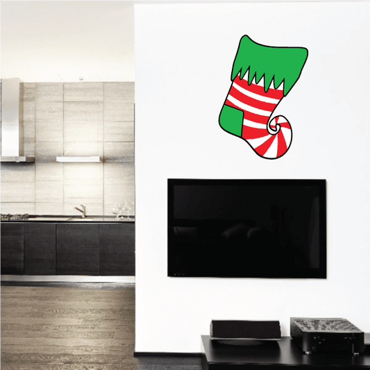 Image of Elf Stocking Decal - Vinyl Decal - Car Decal - Vdcolor015