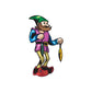 Elf sticker of a cartoon green-haired elf holding a yellow ornament