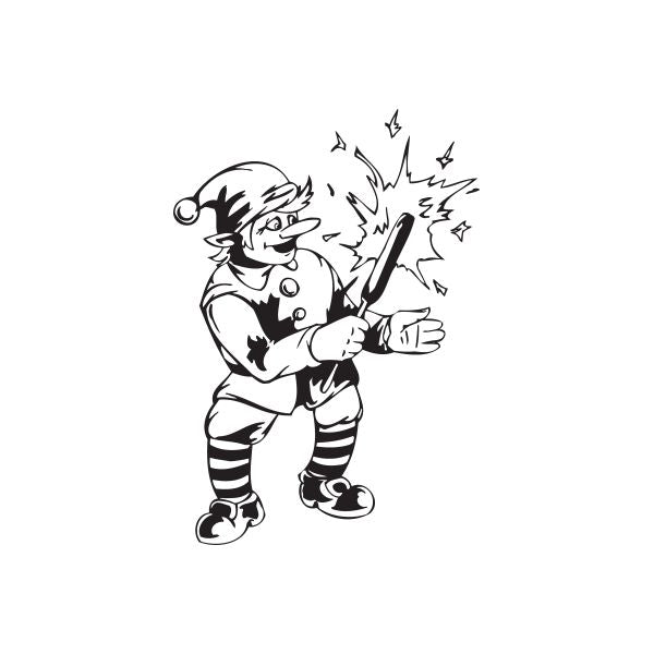 Image of Elf with Holiday Sparkler Decal