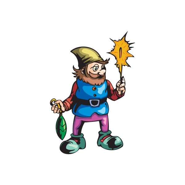 Image of Elf with Ornament and Sparkler Sticker