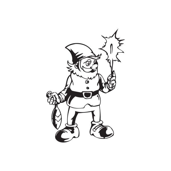 Image of Elf with Sparkler and Ornament Decal