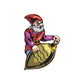 Cartoon elf holding a tan oblong ornament sticker