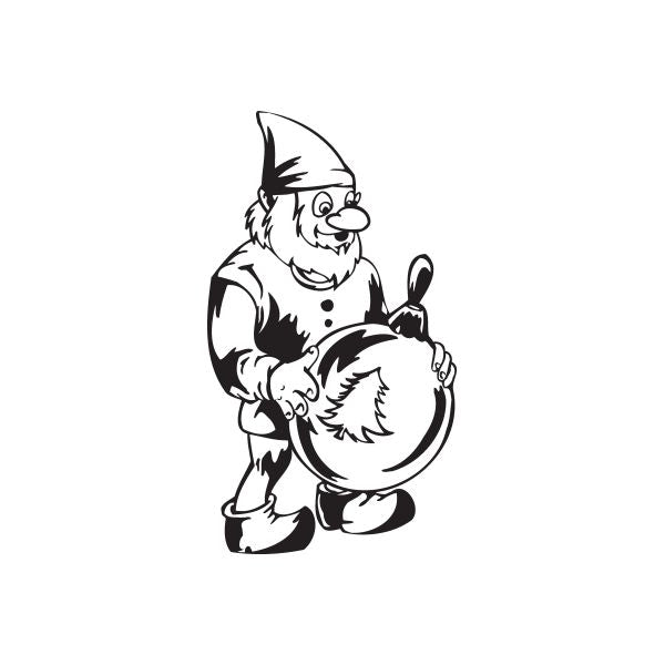 Image of Elf with Tree Ball Ornament Decal