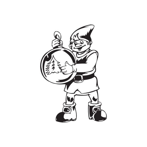 Image of Elf with Tree Ornament Decal