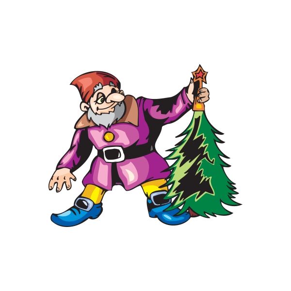 Image of Elf with Tree Sticker