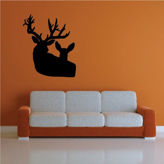 Image of Elk and Fawn Couple Decal