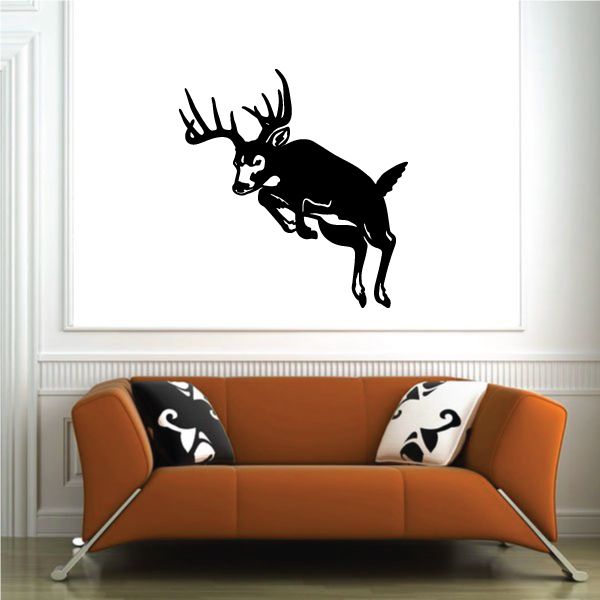 Image of Elk Buck Deer Jumping Decal