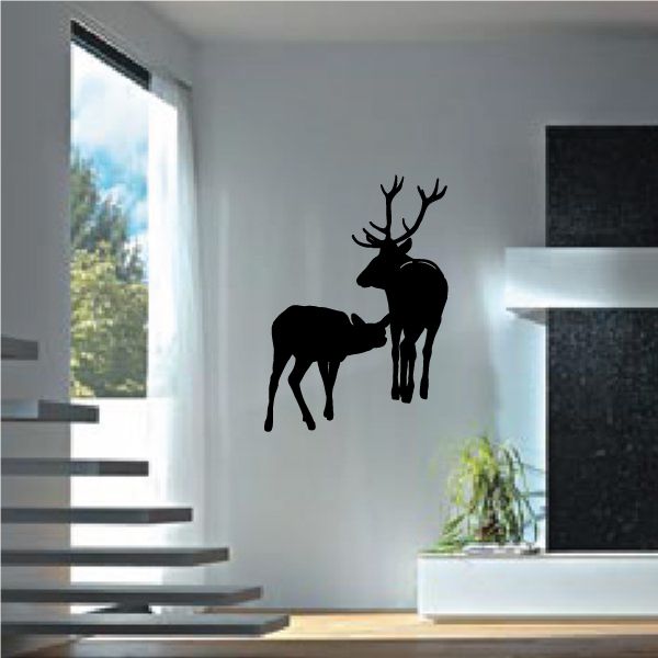 Image of Elk Calf and Bull Decal