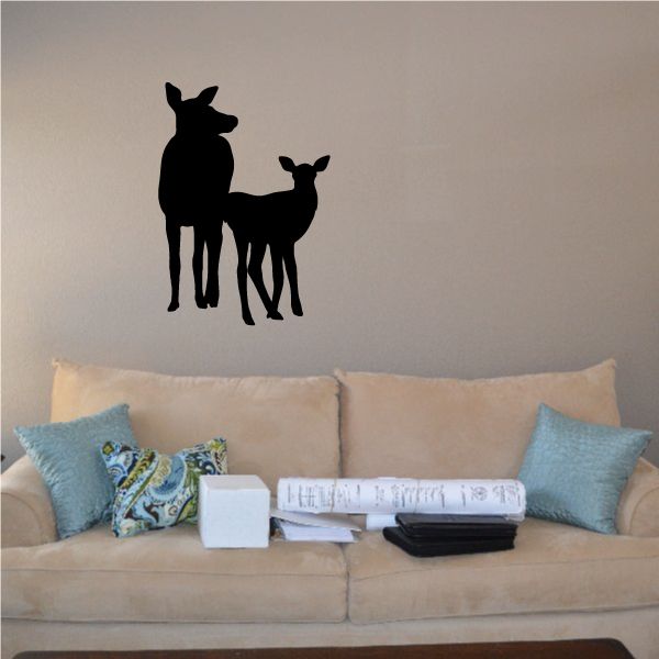 Image of Elk Family Cow and Fawn Decal