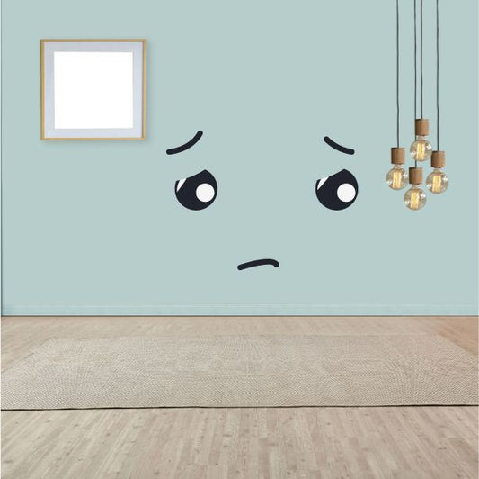 Image of Embarrassed Face Expression Wall Decal - Vinyl Decal - Car Decal - Idcolor006