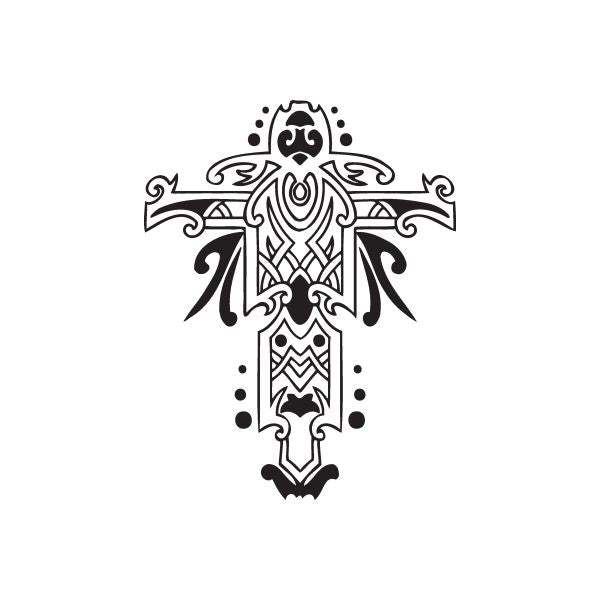 Image of Embellished Art Deco Cross Decal