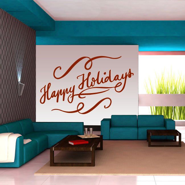 Image of Embellished Happy Holidays Decal