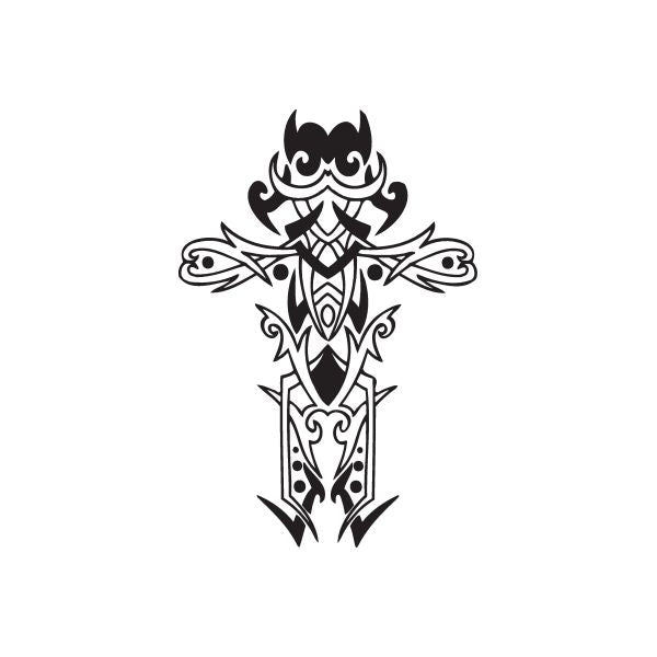 Image of Embellished Intricate Cross Decal