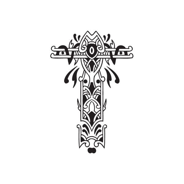 Image of Embellished Ornate Art Deco Cross Decal