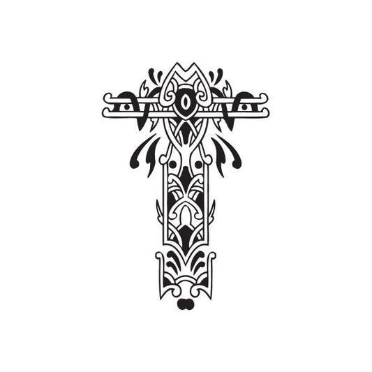 Image of Embellished Ornate Art Deco Cross Decal