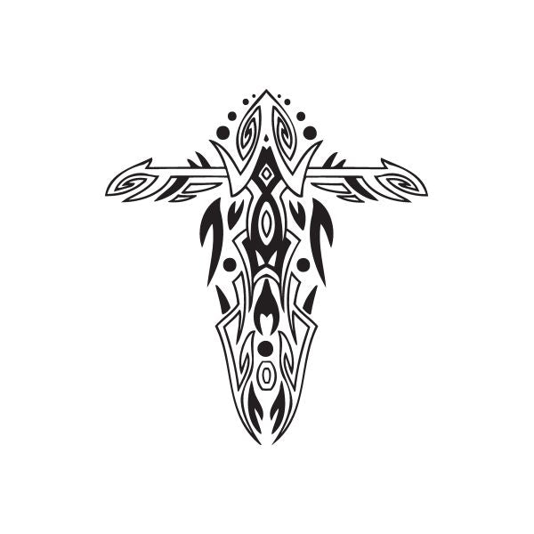 Image of Embellished Tribal Cross Decal