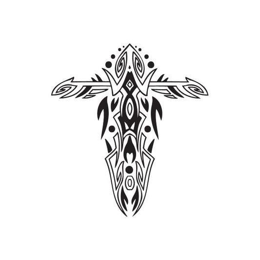 Image of Embellished Tribal Cross Decal